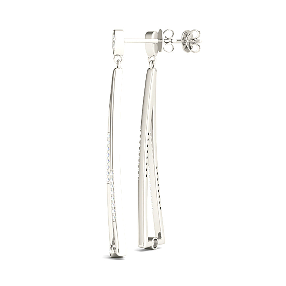 0.25 ctw Diamond Modern Drop Earrings-VIRABYANI